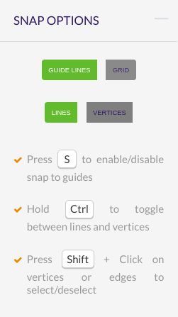 Snap guide lines