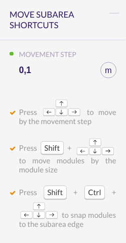 Move subarea shortcuts
widget